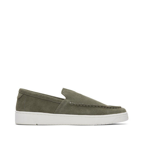 TRVL LITE Loafer - Vetiver Grey Suede Side View
