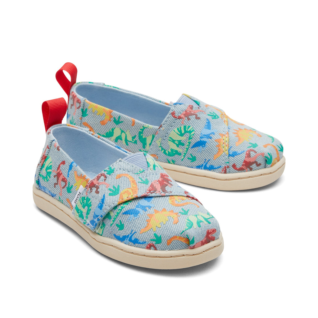 Alpargata Washed Denim Dinomite Dinos Toddler Shoe Front View