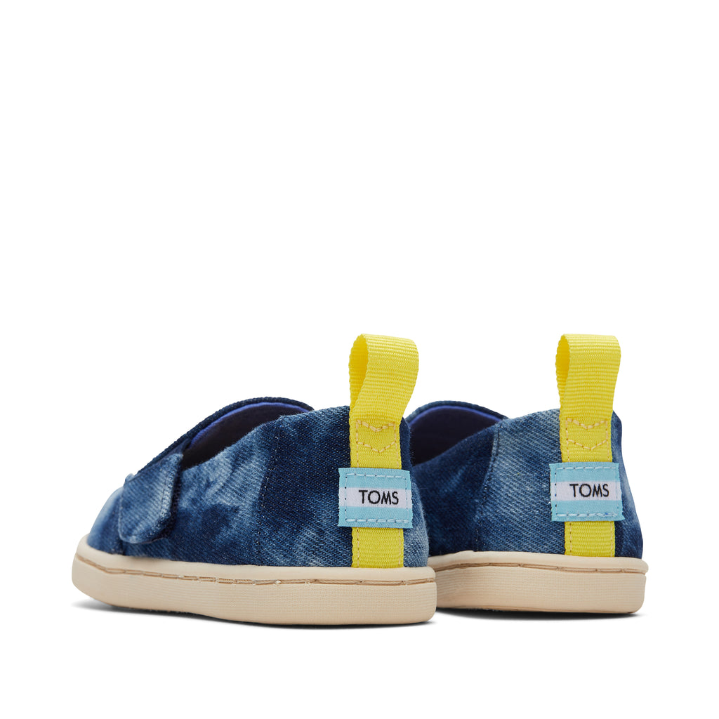 Alpargata Toddler Shoe - Navy Washed Denim Ligthning Bolt Back View