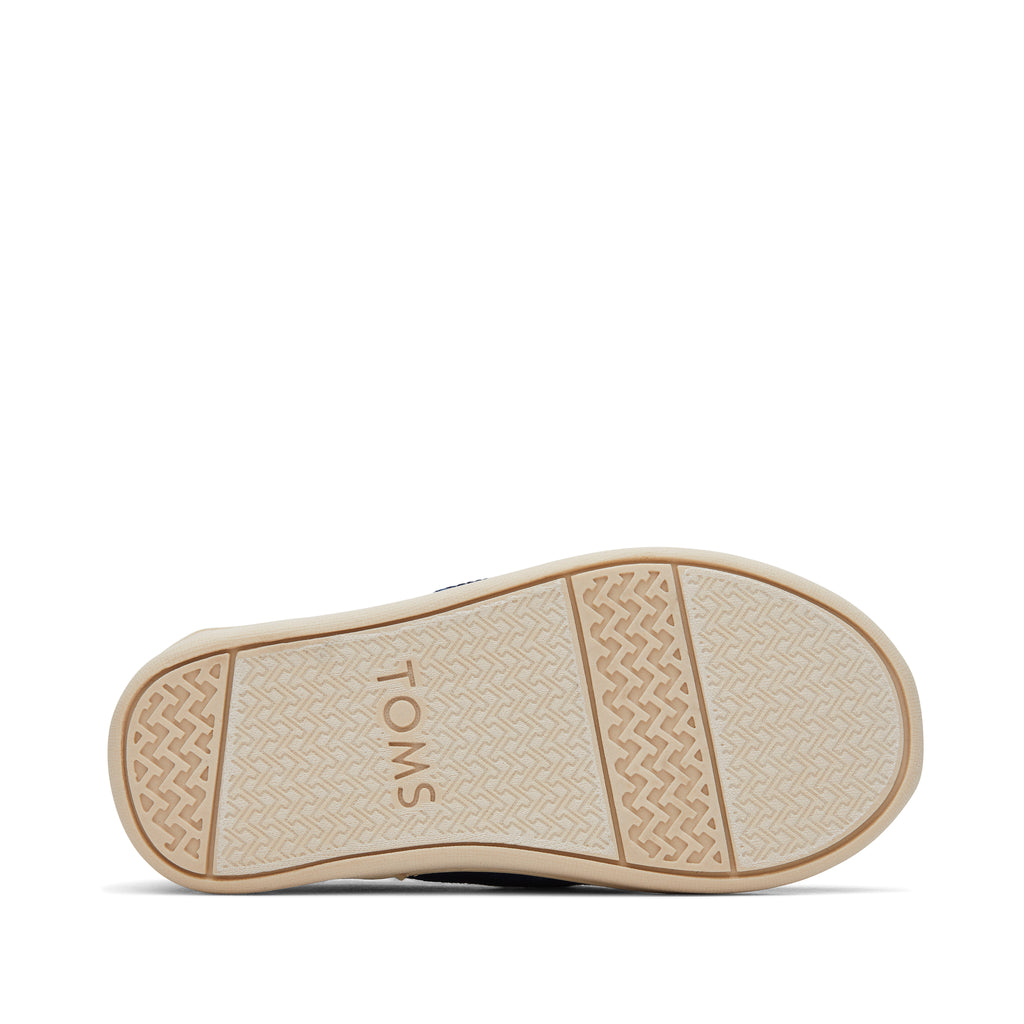 Alpargata Toddler Shoe - Navy Washed Denim Ligthning Bolt Bottom Sole View