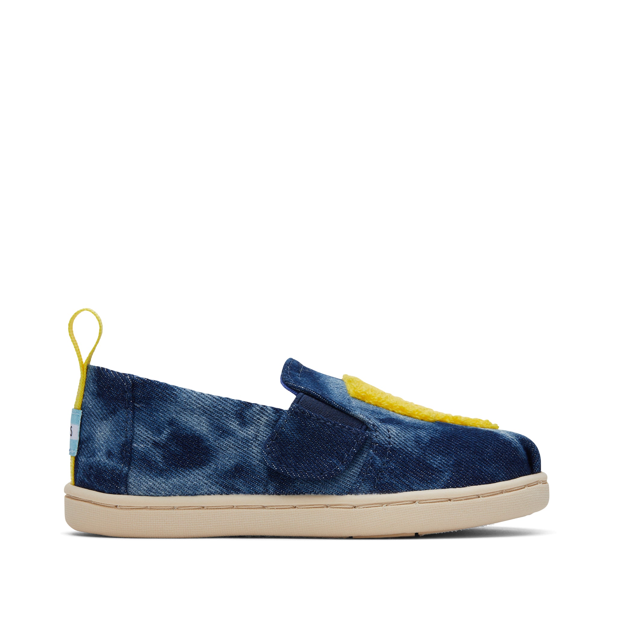 Alpargata Toddler Shoe - Navy Washed Denim Ligthning Bolt Side View