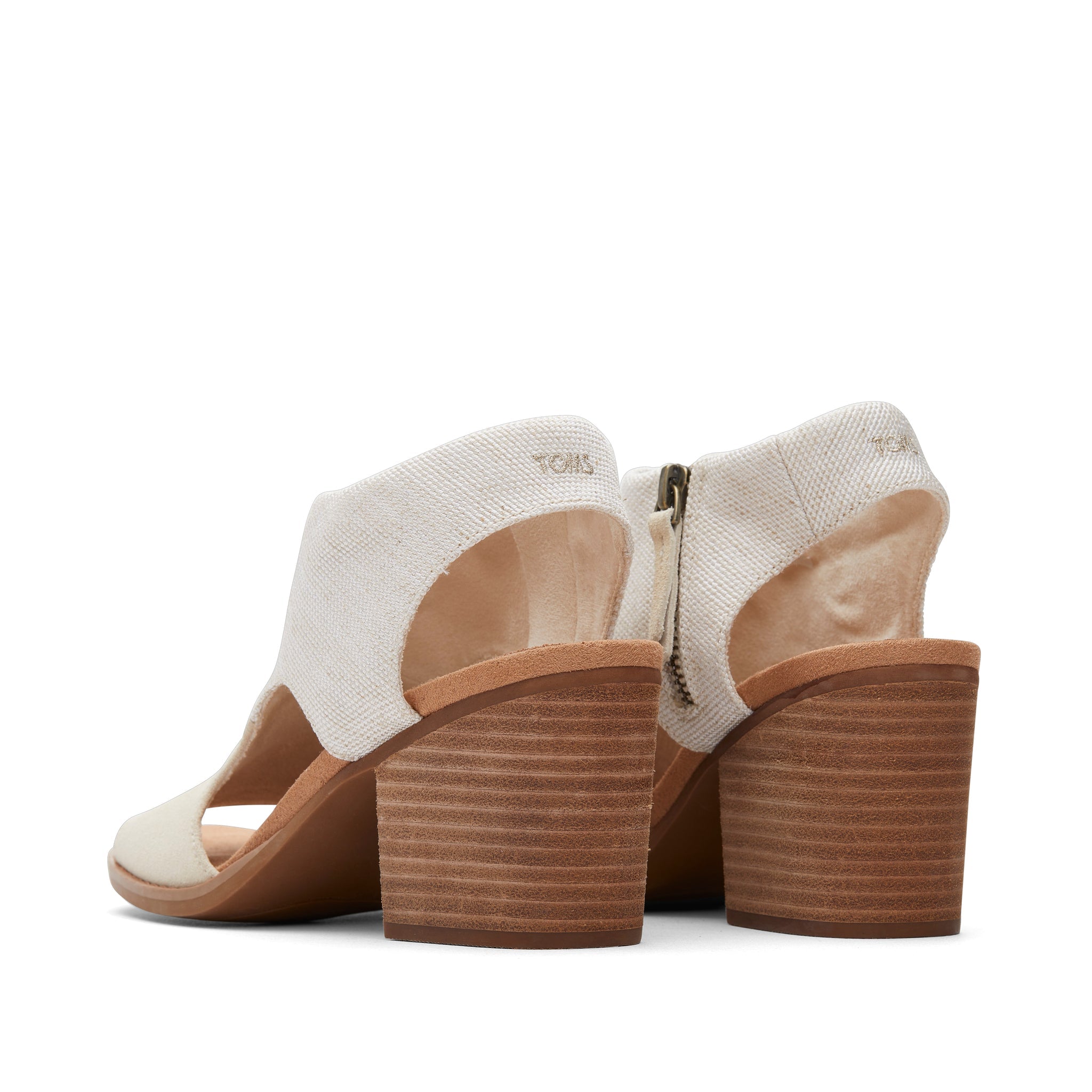 Eliana Beige Suede Heeled Sandal Back View