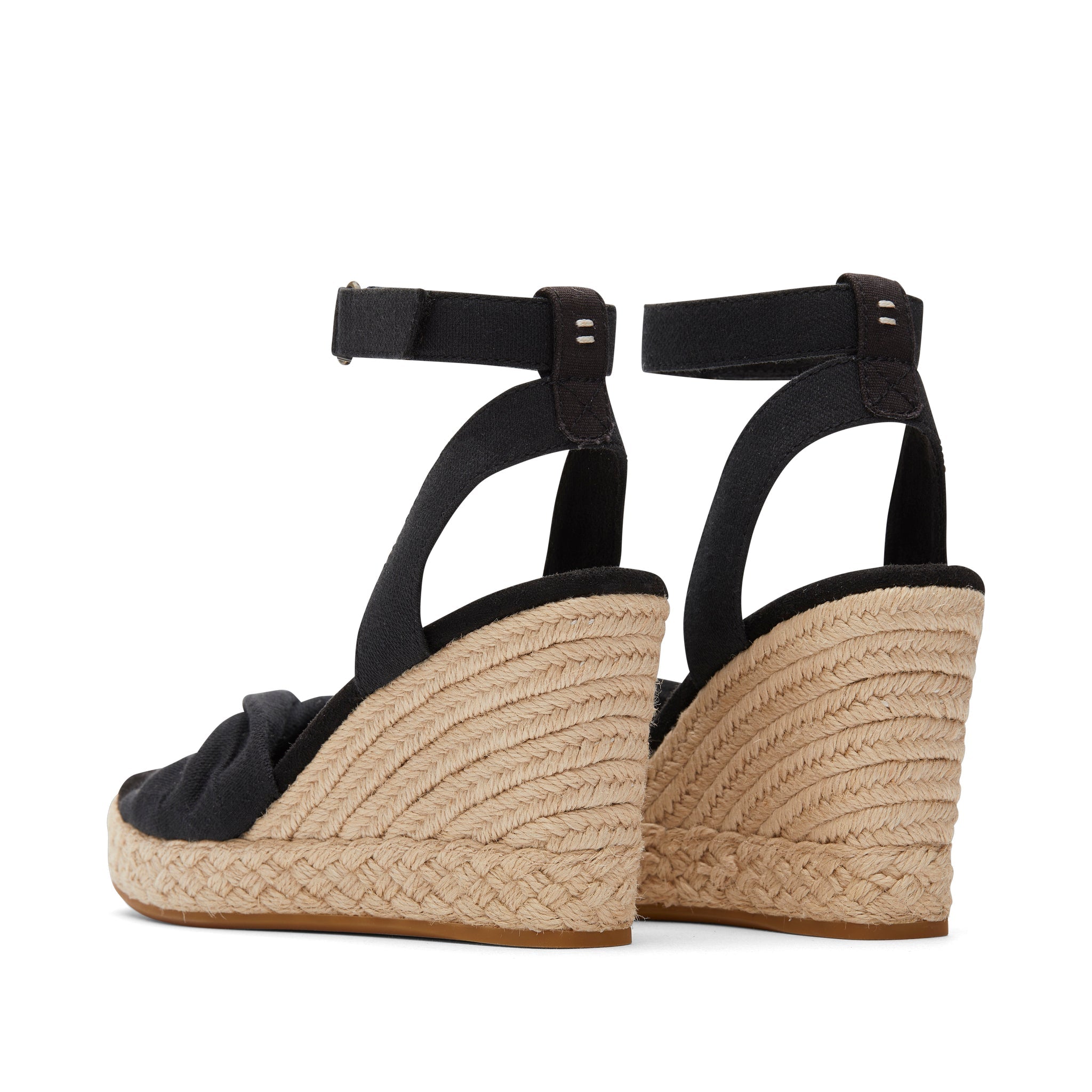 Marisela Black Wedge Sandal Back View