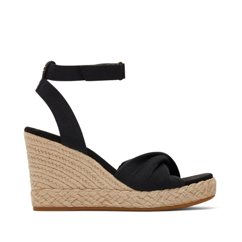 Marisela Black Wedge Sandal Side View