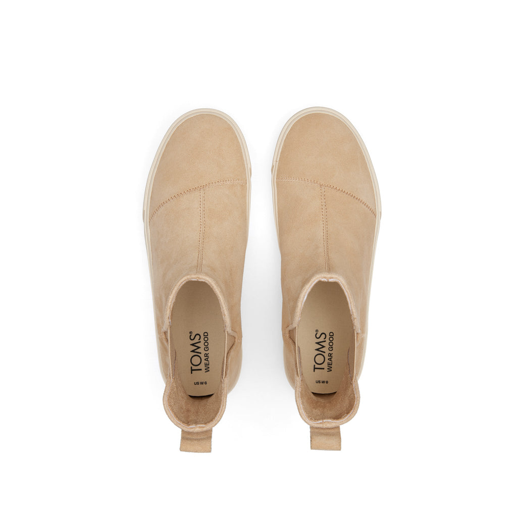 Fenix Platform Chelsea Oatmeal Suede Sneaker Top View