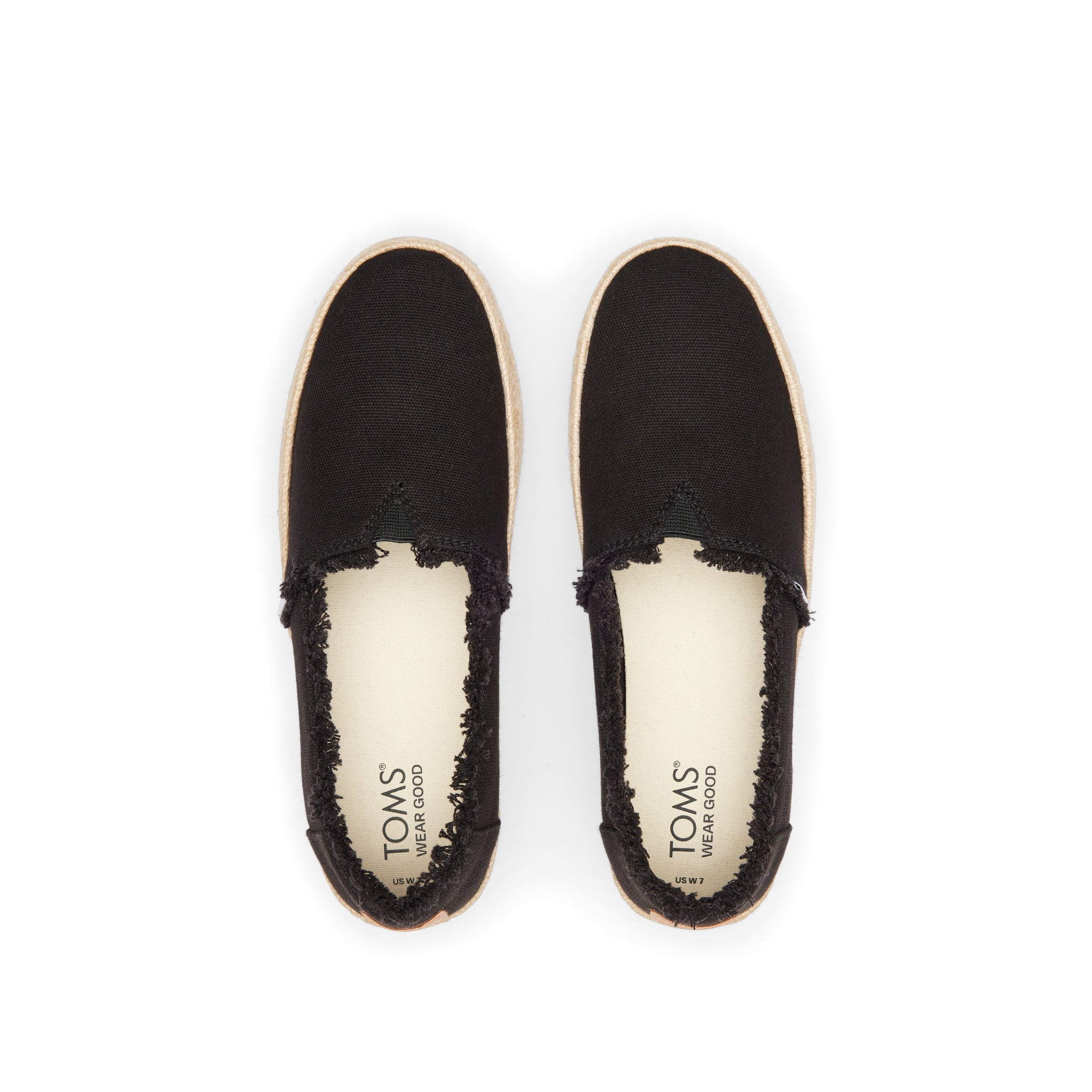 Valencia Black Canvas Platform Espadrille Top View