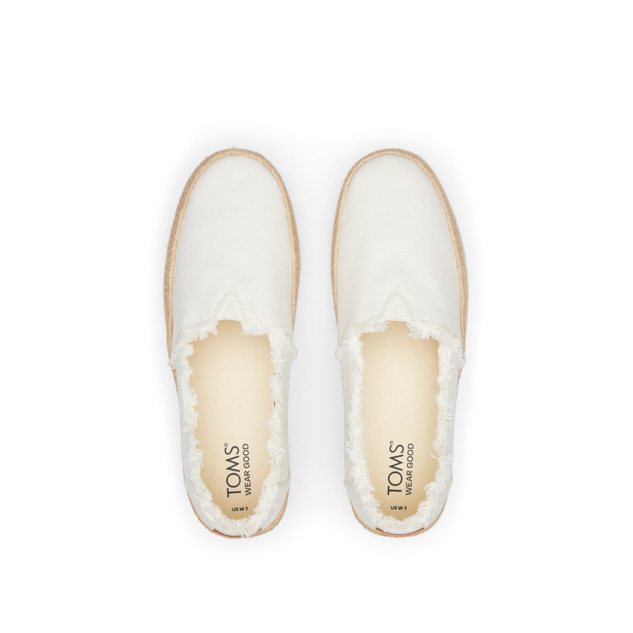 Valencia White Canvas Platform Espadrille Top View
