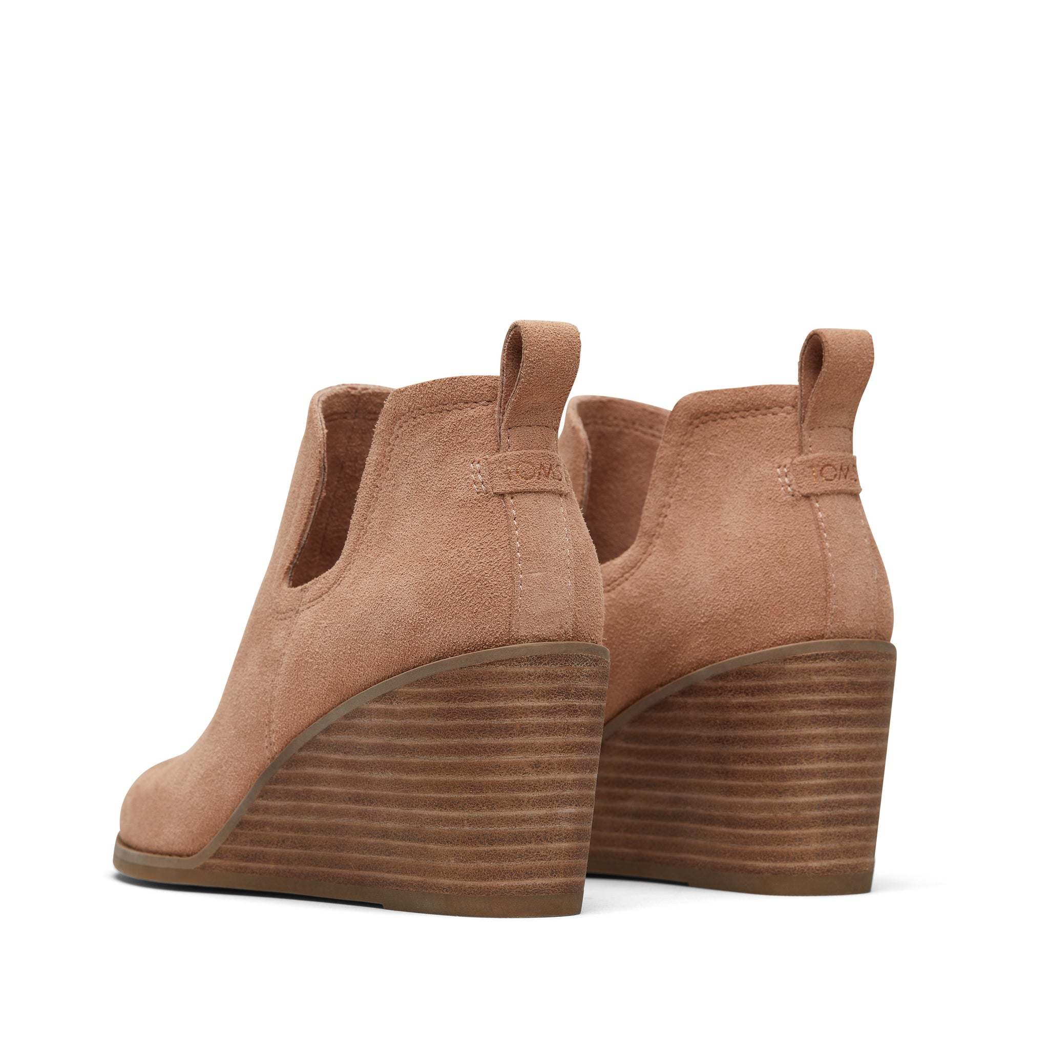 Kallie Brown Suede Wedge Boot Back View