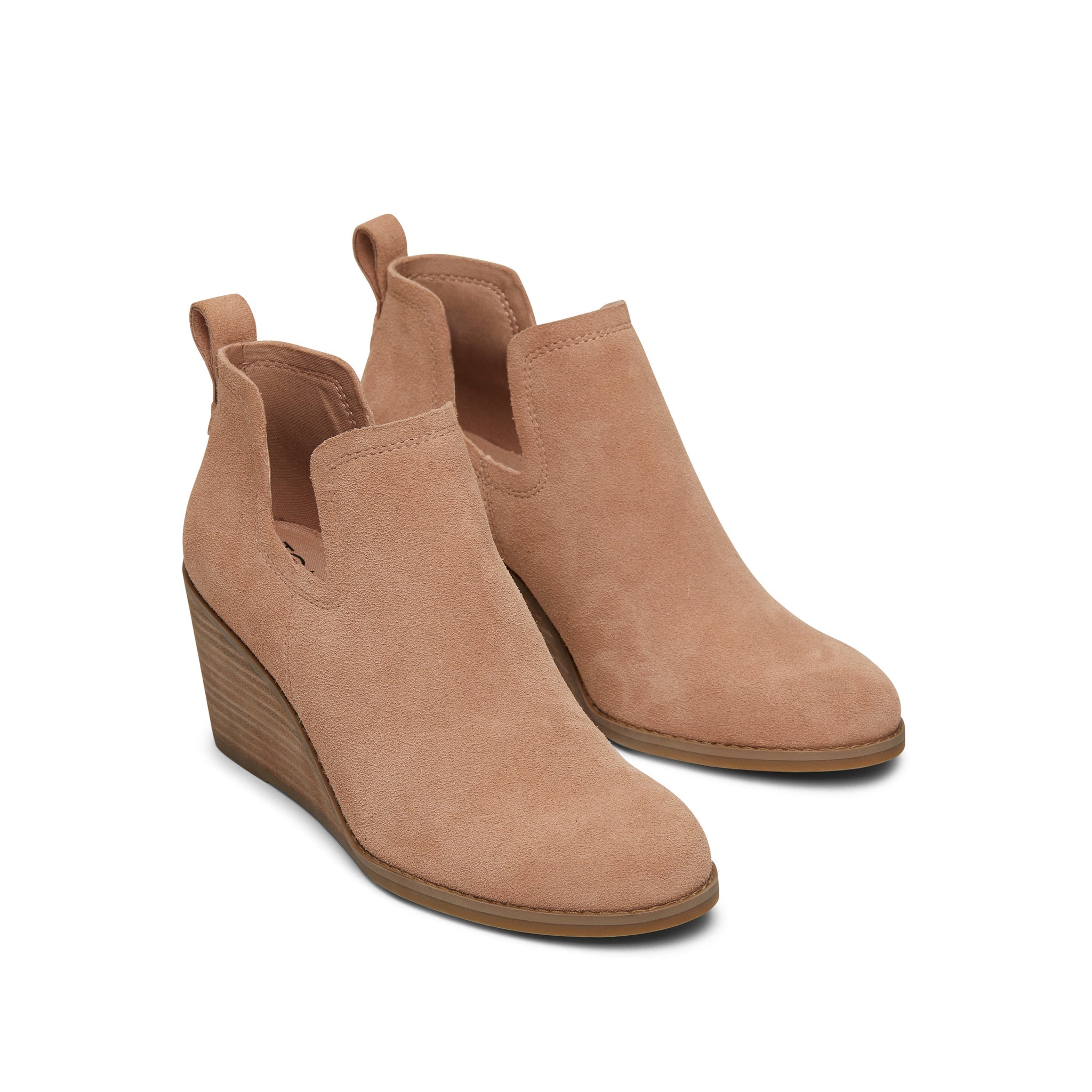 Kallie Brown Suede Wedge Boot Front View