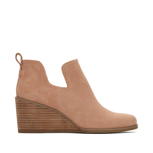 Kallie Brown Suede Wedge Boot Side View