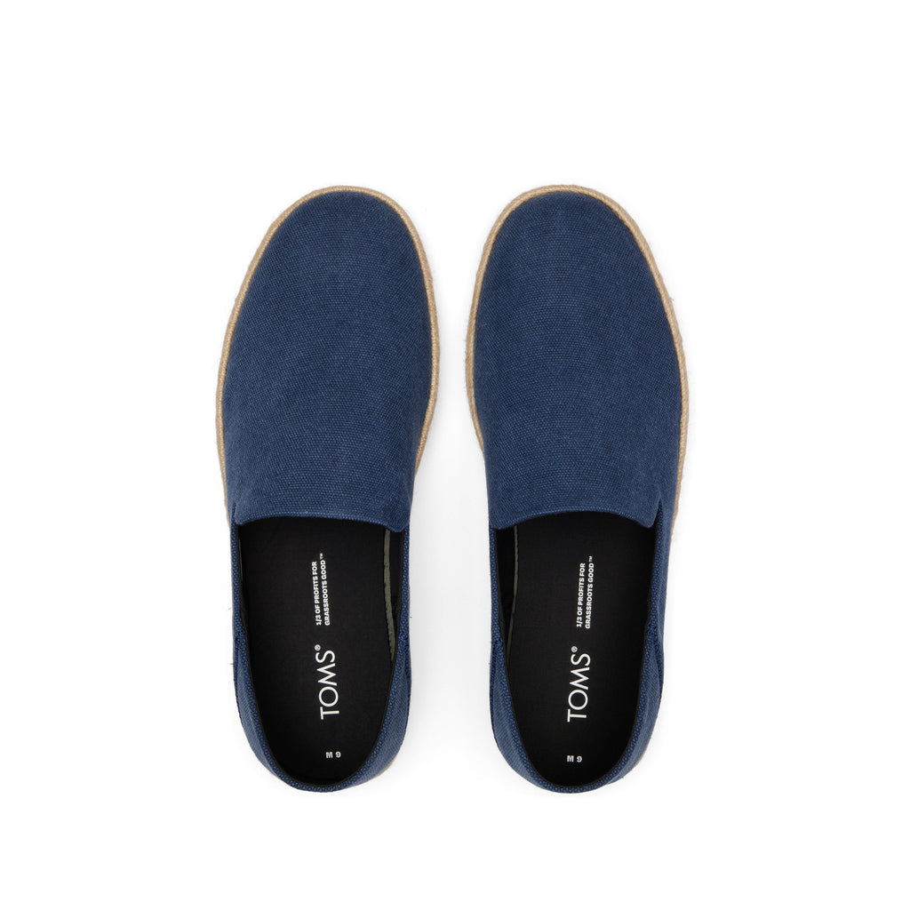 Santiago Loafer - Navy Recycled Cotton Canvas Top View