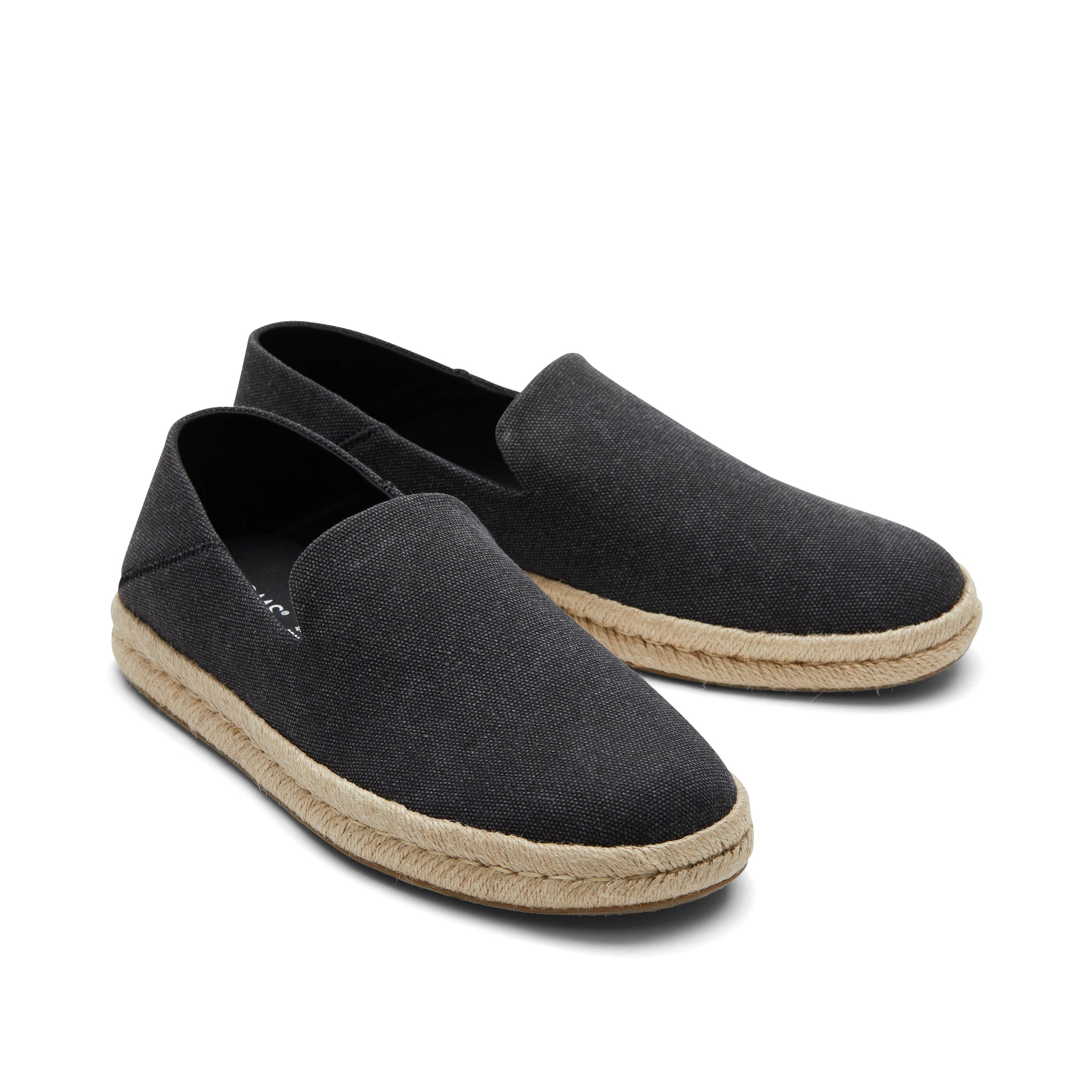 Santiago Loafer - Black Recycled Cotton Canvas Front View