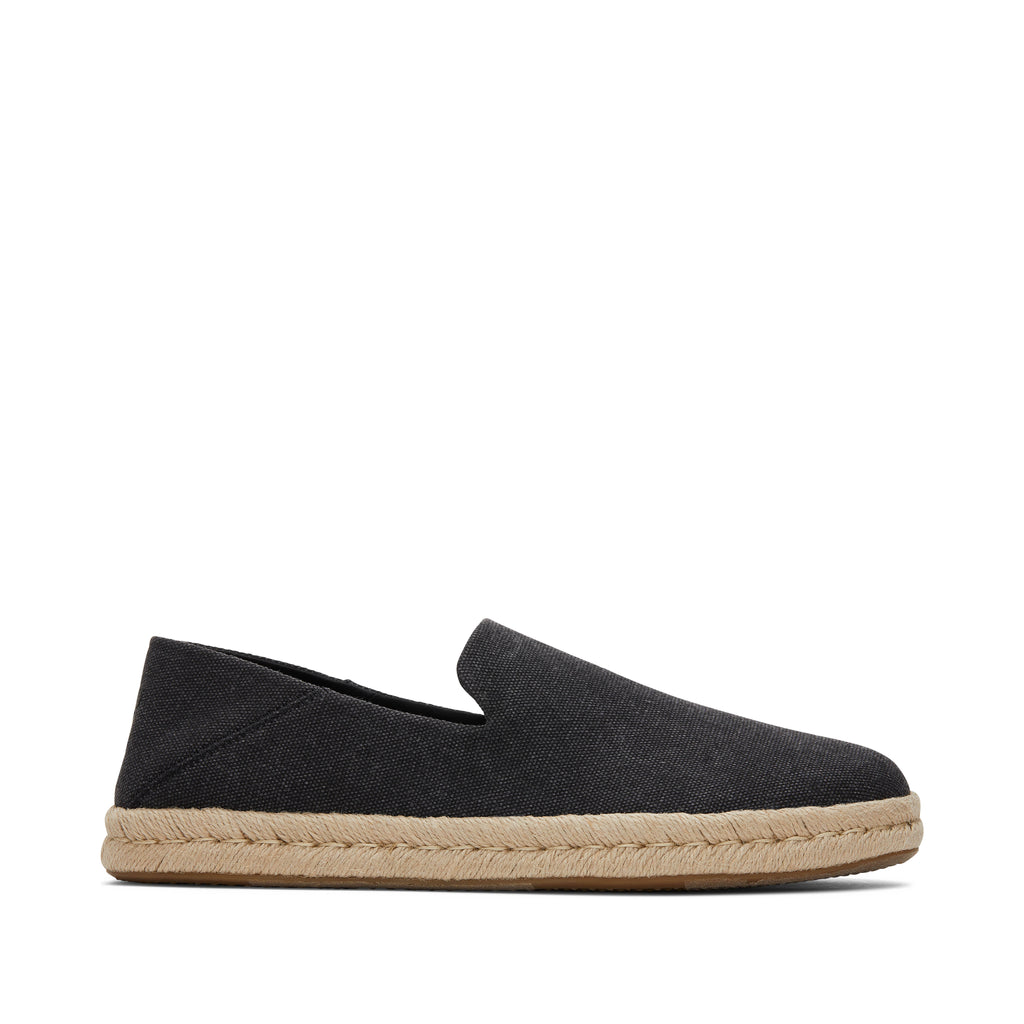 Santiago Loafer - Black Recycled Cotton Canvas Side View