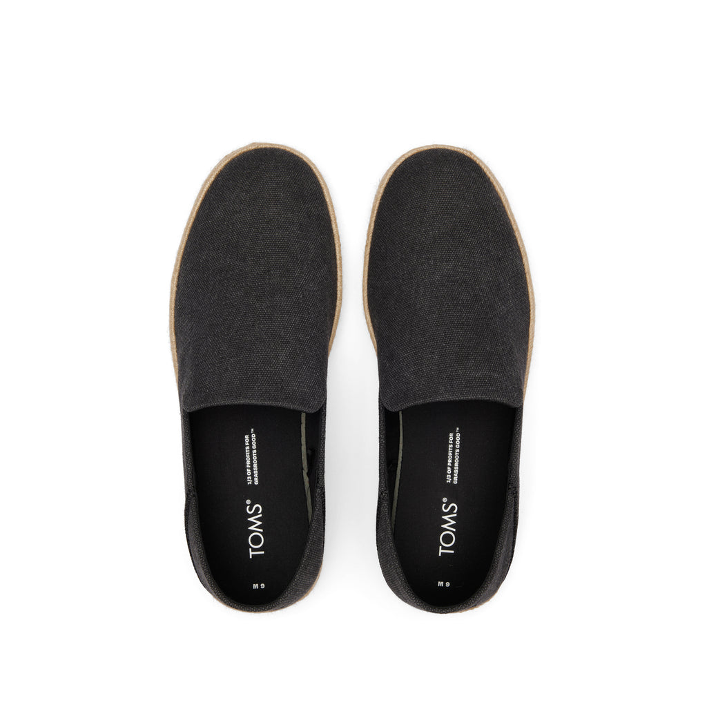 Santiago Loafer - Black Recycled Cotton Canvas Top View