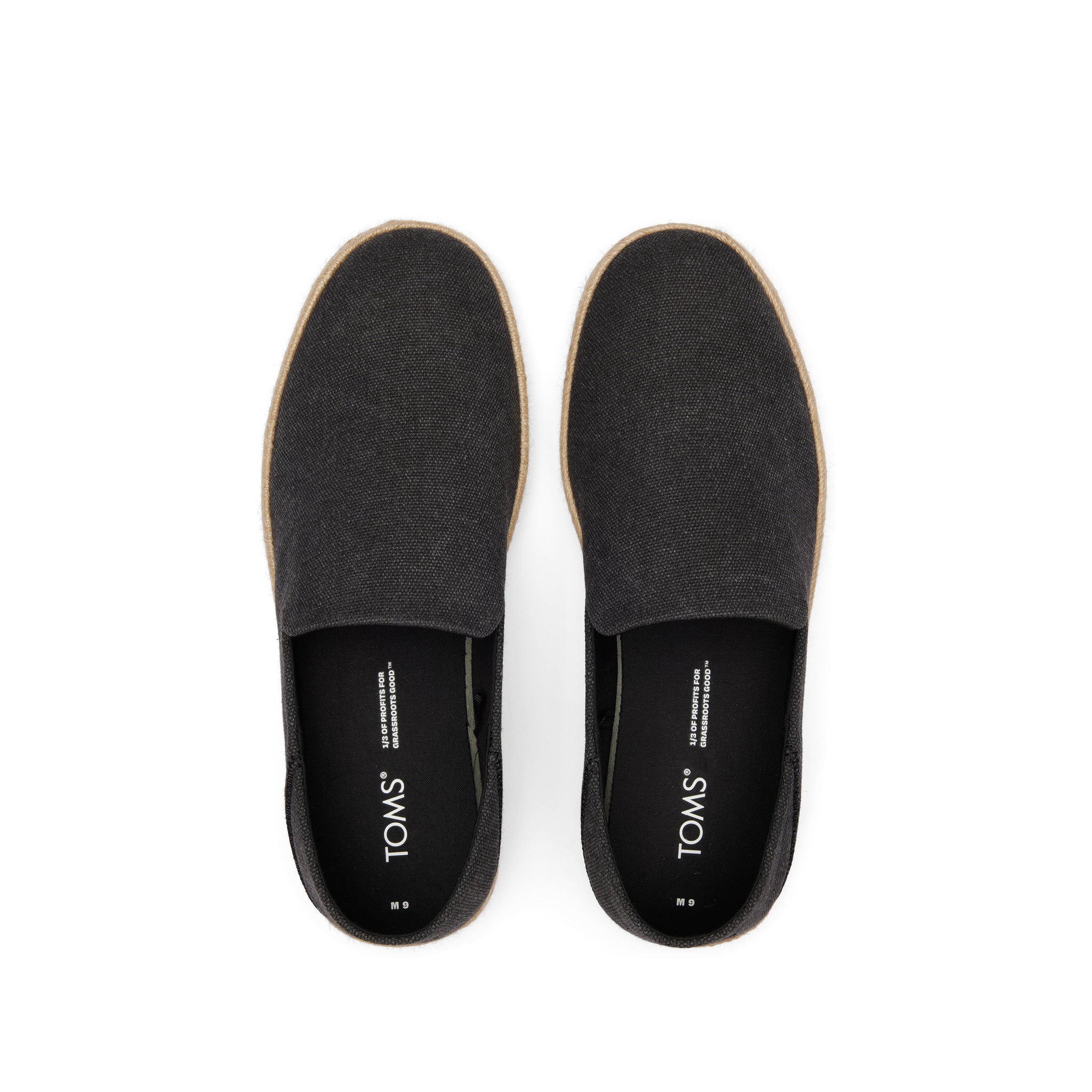 Santiago Loafer - Black Recycled Cotton Canvas Top View