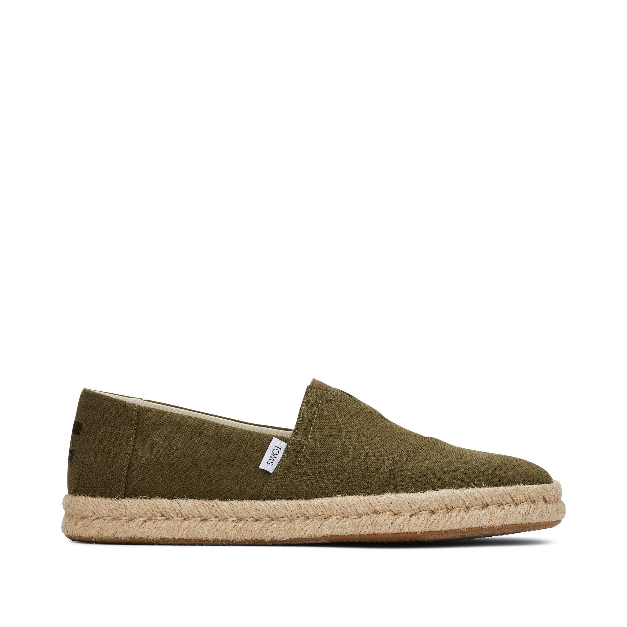 Alpargata Rope 2.0 Espadrille - Olive Recycled Cotton Slubby Woven Side View