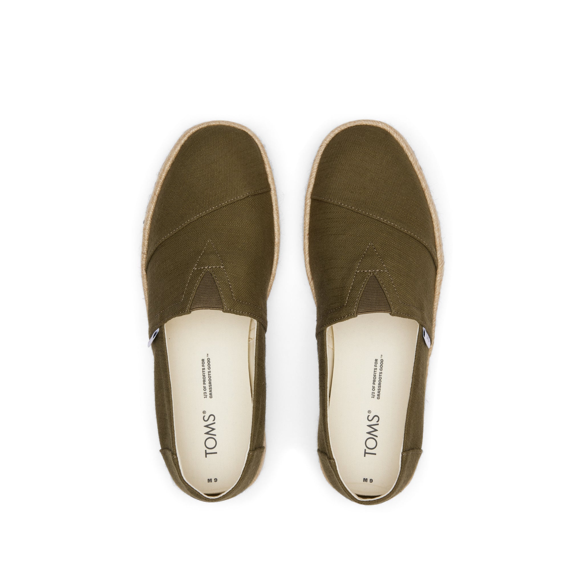 Alpargata Rope 2.0 Espadrille - Olive Recycled Cotton Slubby Woven Top View