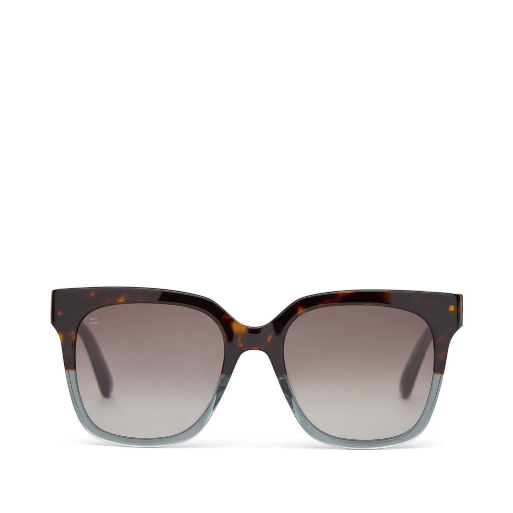 Natasha Tortoise Ocean Grey Fade Handcrafted Sunglasses Front View