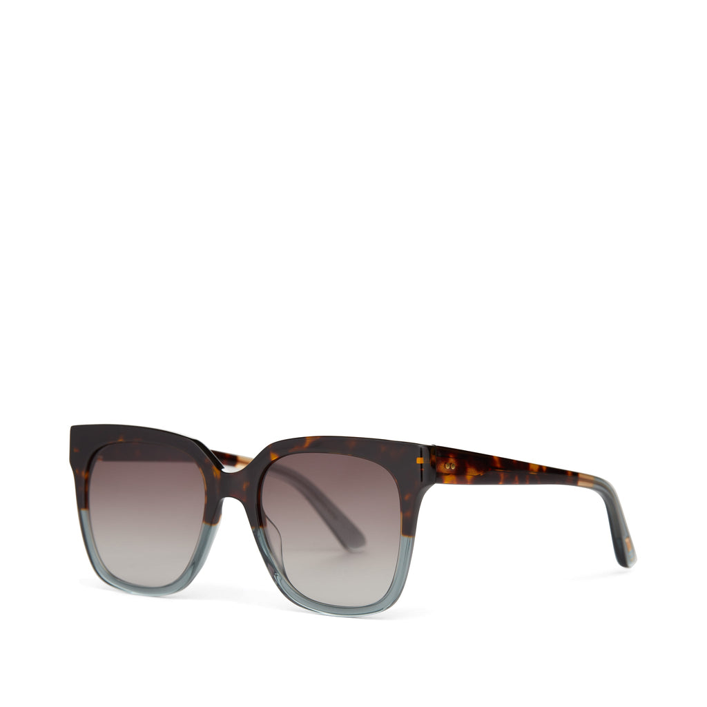 Natasha Tortoise Ocean Grey Fade Handcrafted Sunglasses Side Angle View