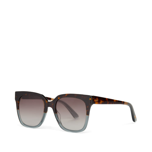 Natasha Tortoise Ocean Grey Fade Handcrafted Sunglasses Side Angle View