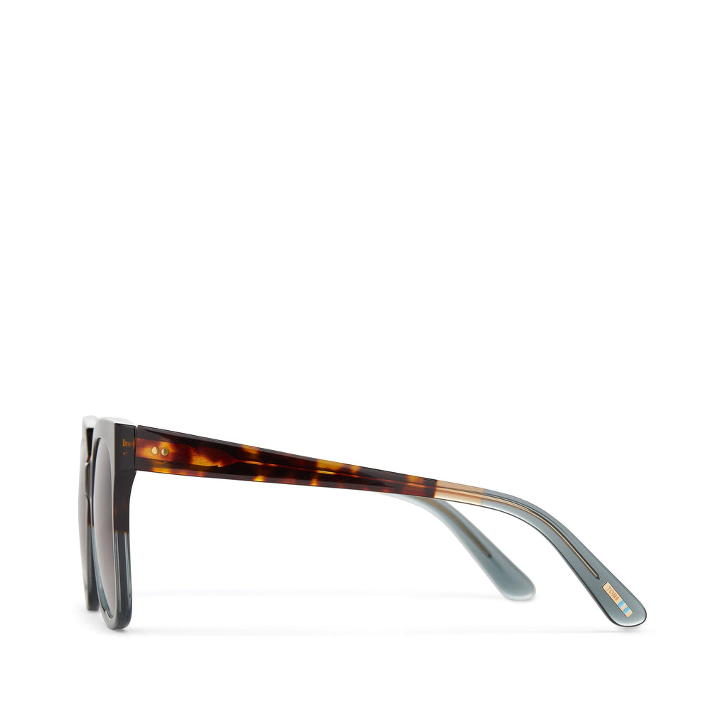 Natasha Tortoise Ocean Grey Fade Handcrafted Sunglasses Side View