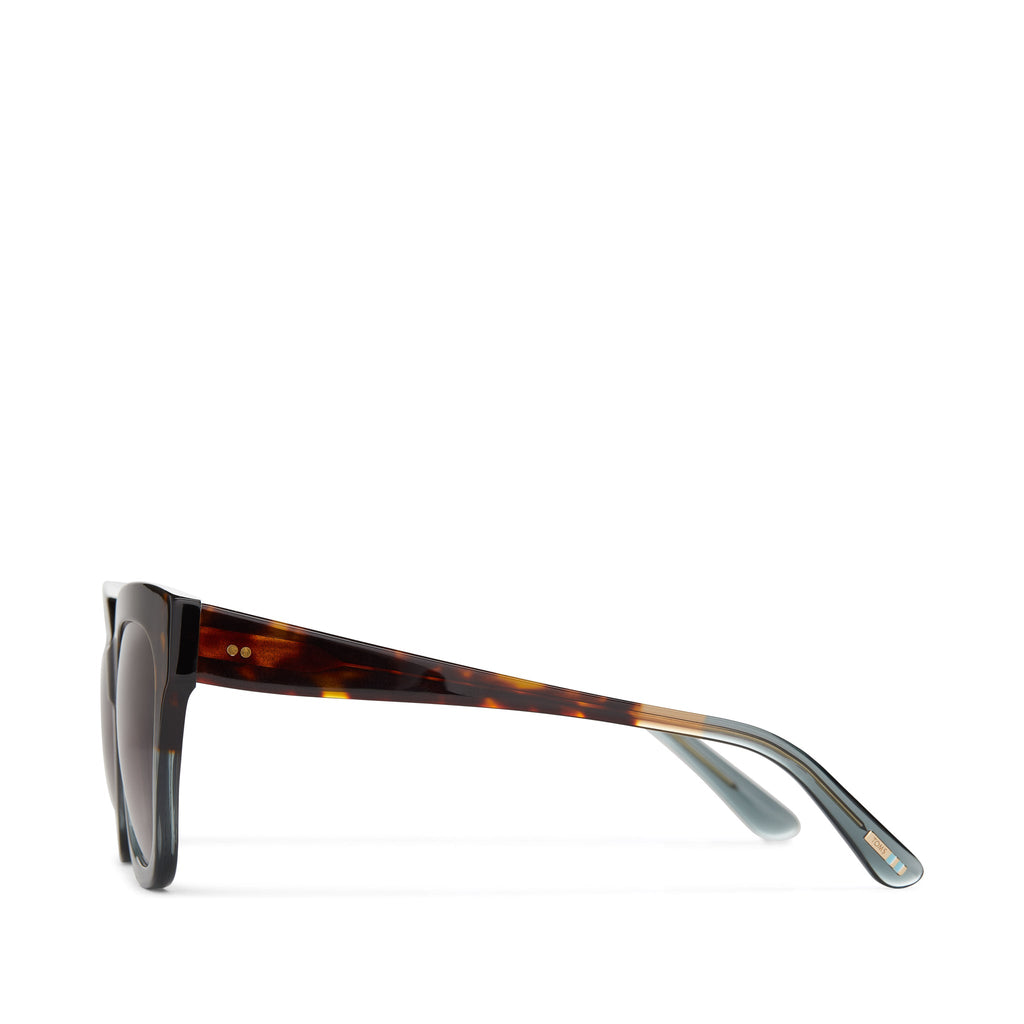 Sloane Tortoise Ocean Grey Fade Handcrafted Sunglasses Side View