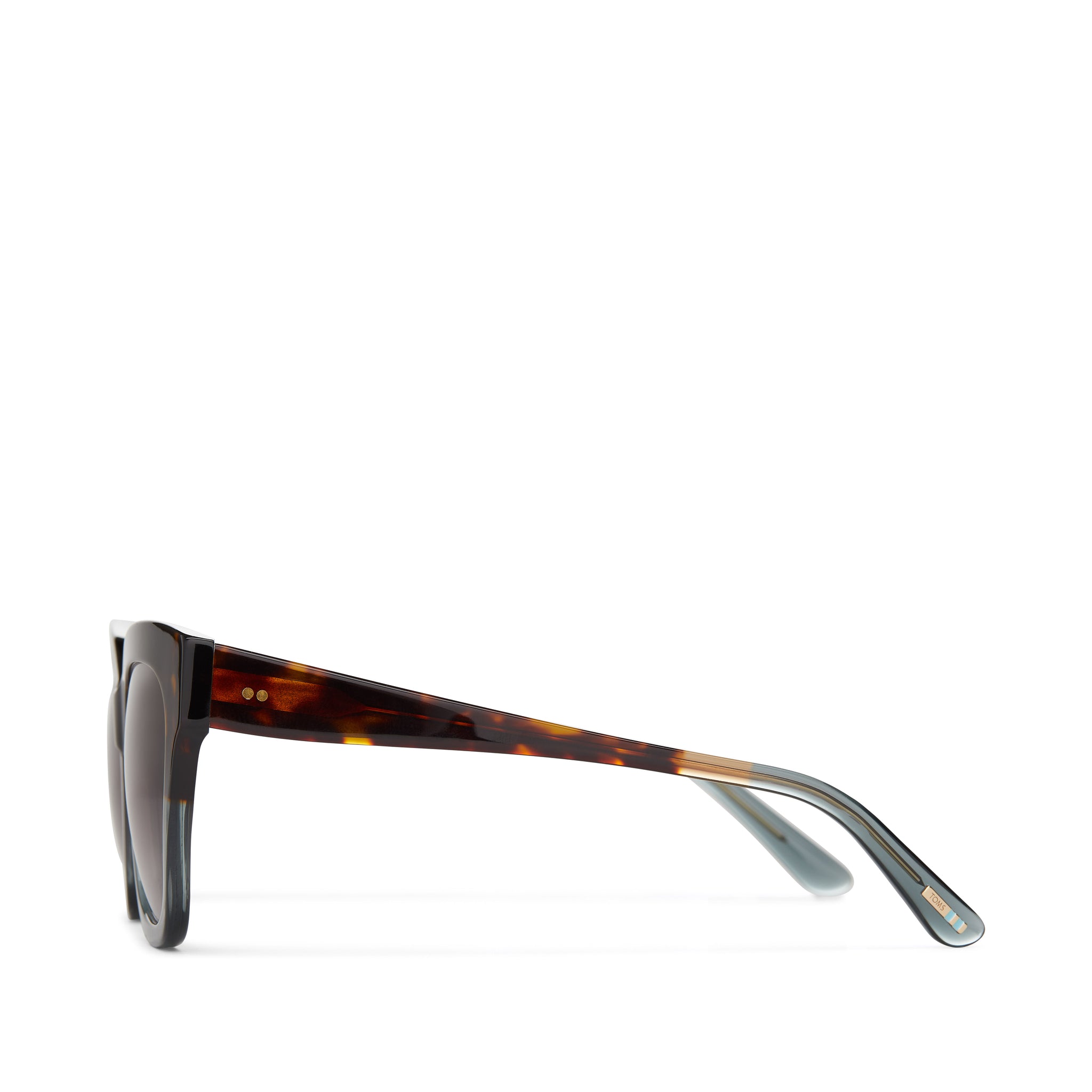 Sloane Tortoise Ocean Grey Fade Handcrafted Sunglasses Side View