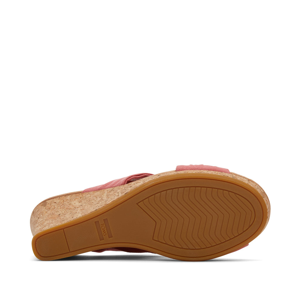 Serena Pink Cork Wedge Sandal Bottom Sole View