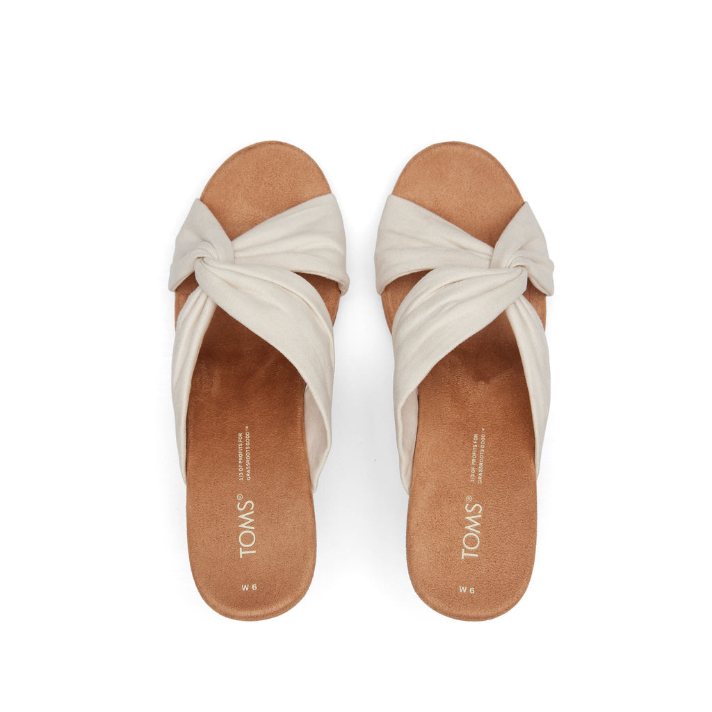 Serena White Cork Wedge Sandal Top View
