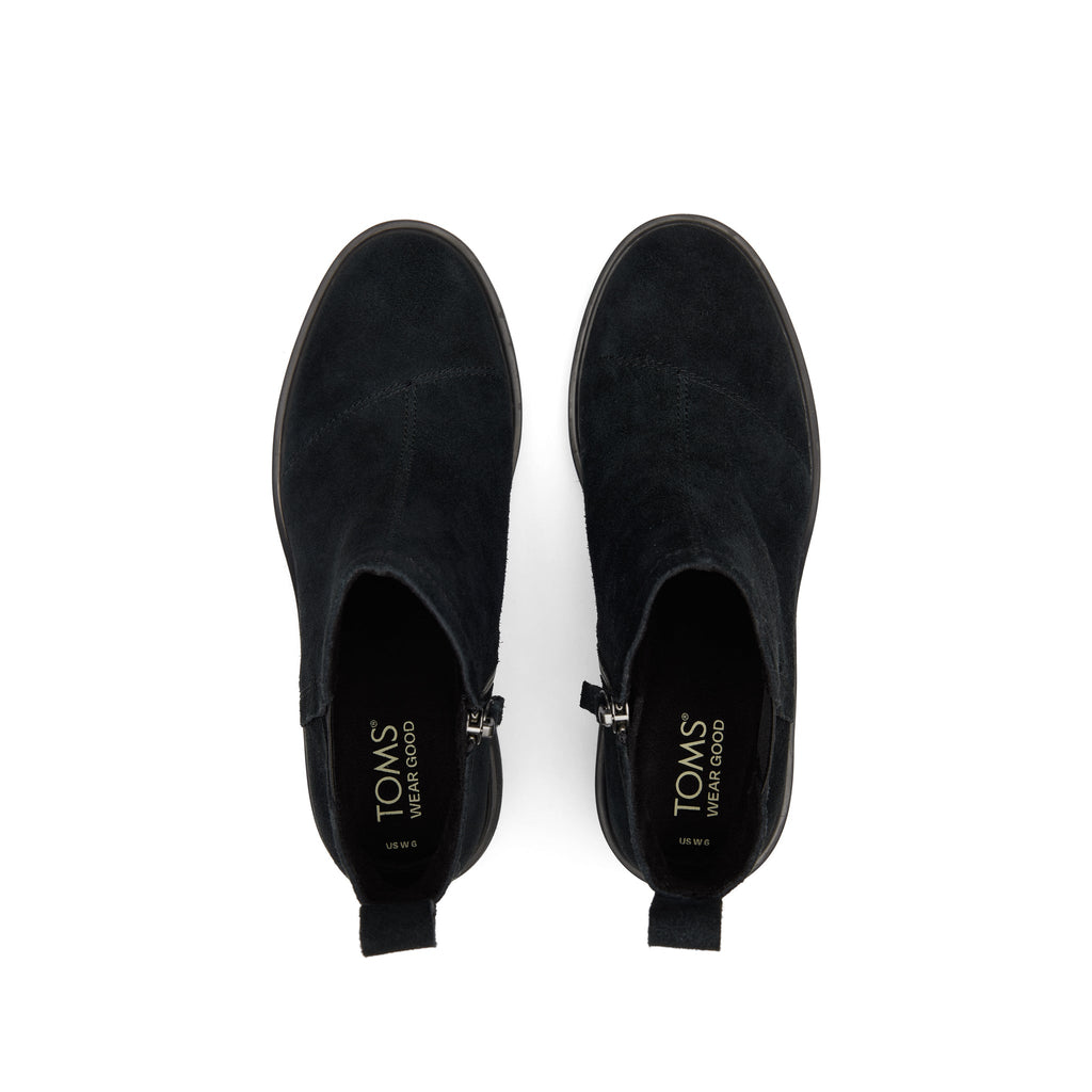 Maude Black Suede Wedge Boot Top View