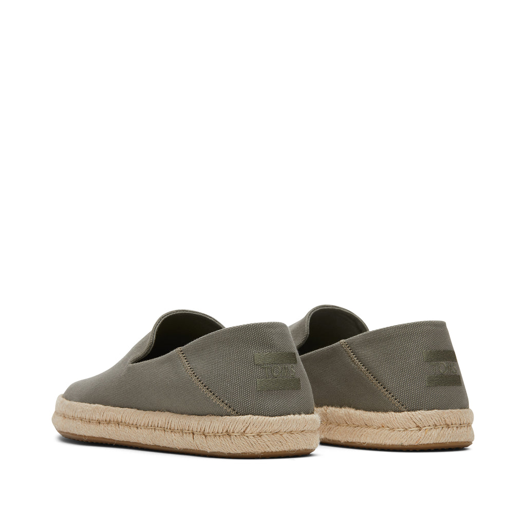 Santiago Loafer - Vetiver Grey Canvas Back View