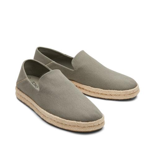 Santiago Loafer - Vetiver Grey Canvas Front View