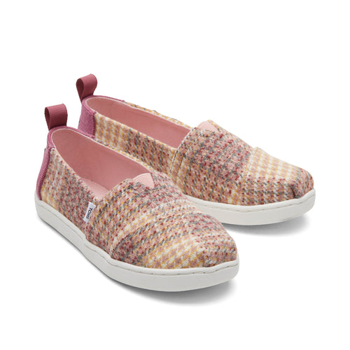 Youth Alpargata Plaid Tweed Kids Shoe Front View