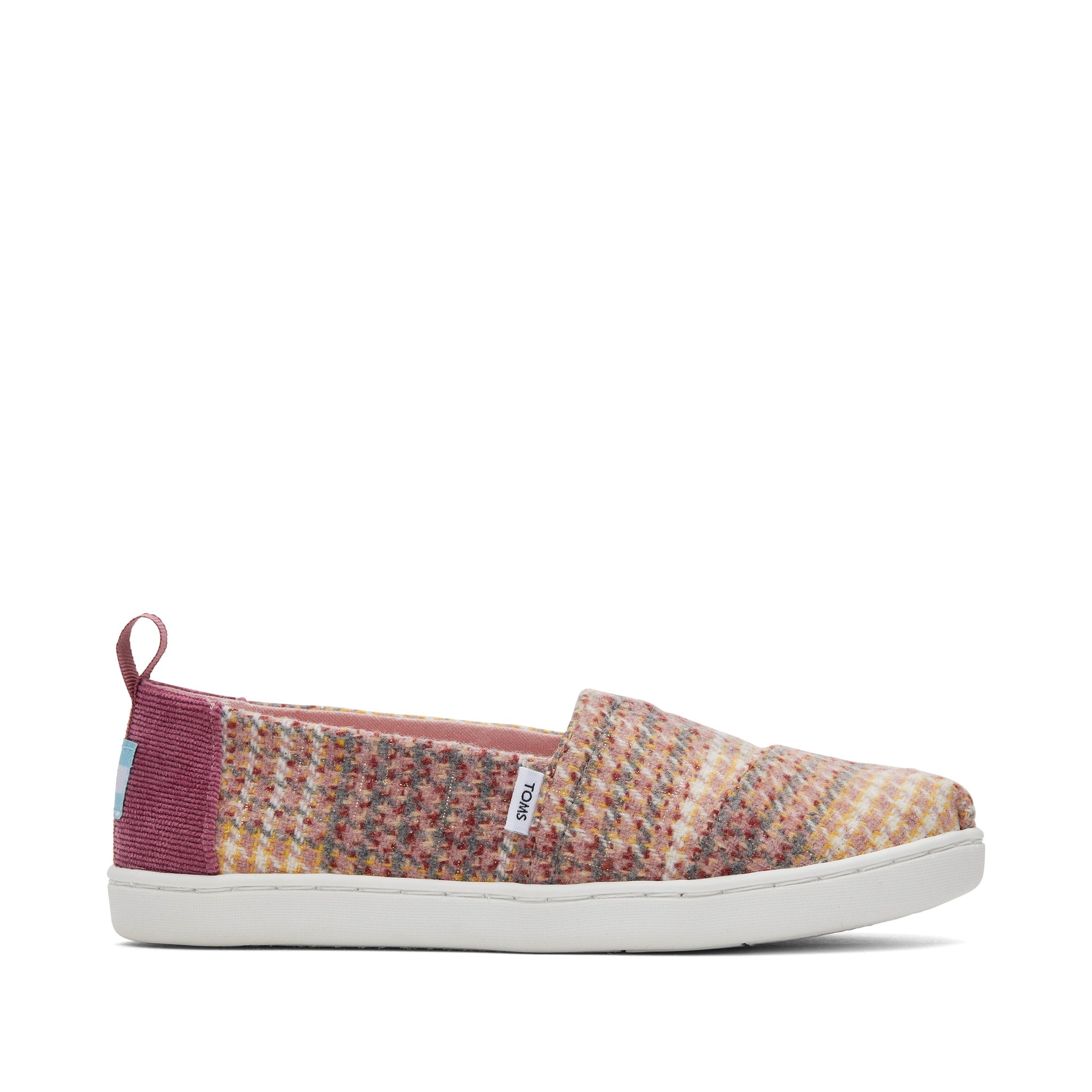 Youth Alpargata Plaid Tweed Kids Shoe Side View