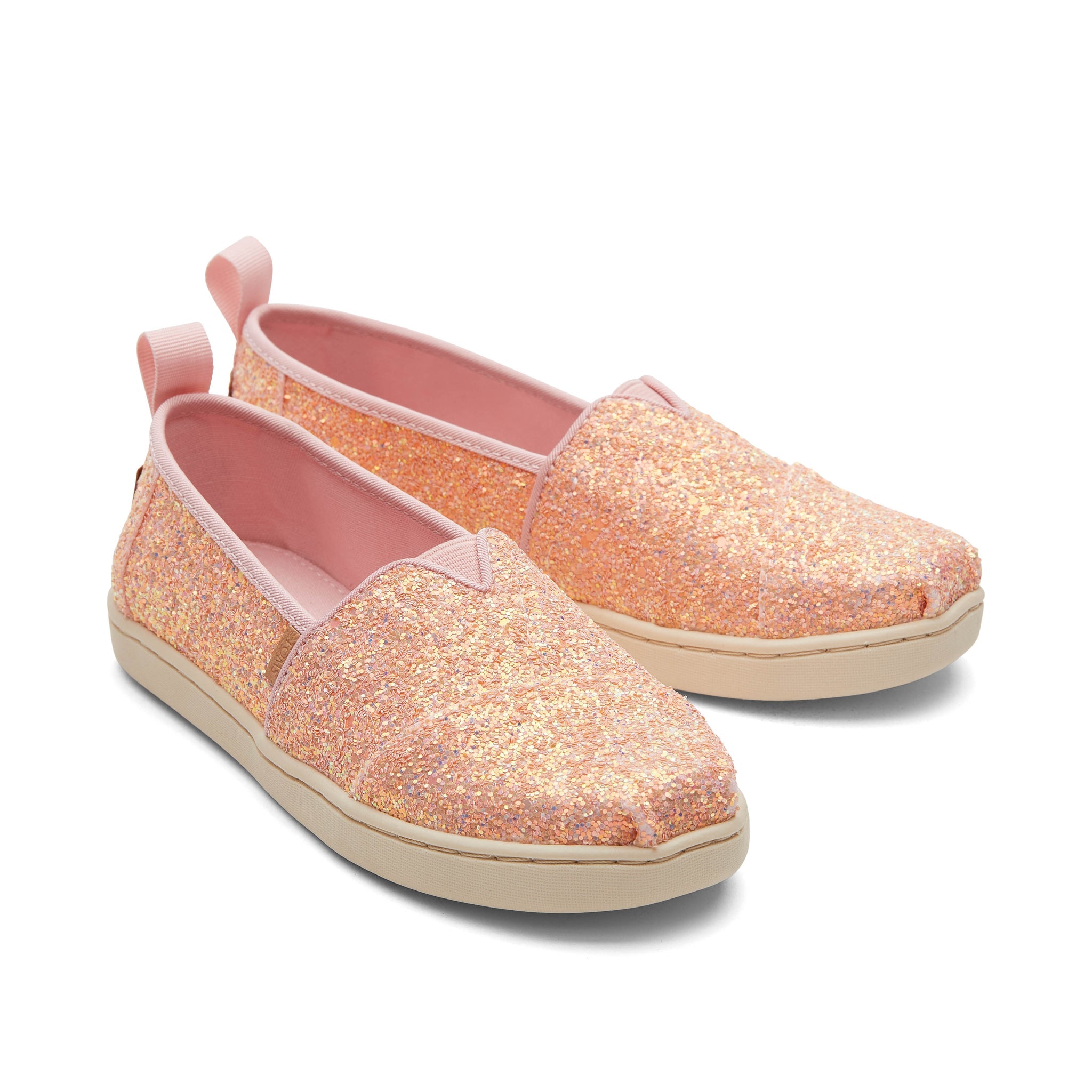 Youth Alpargata Pink Glitter Kids Shoe Front View