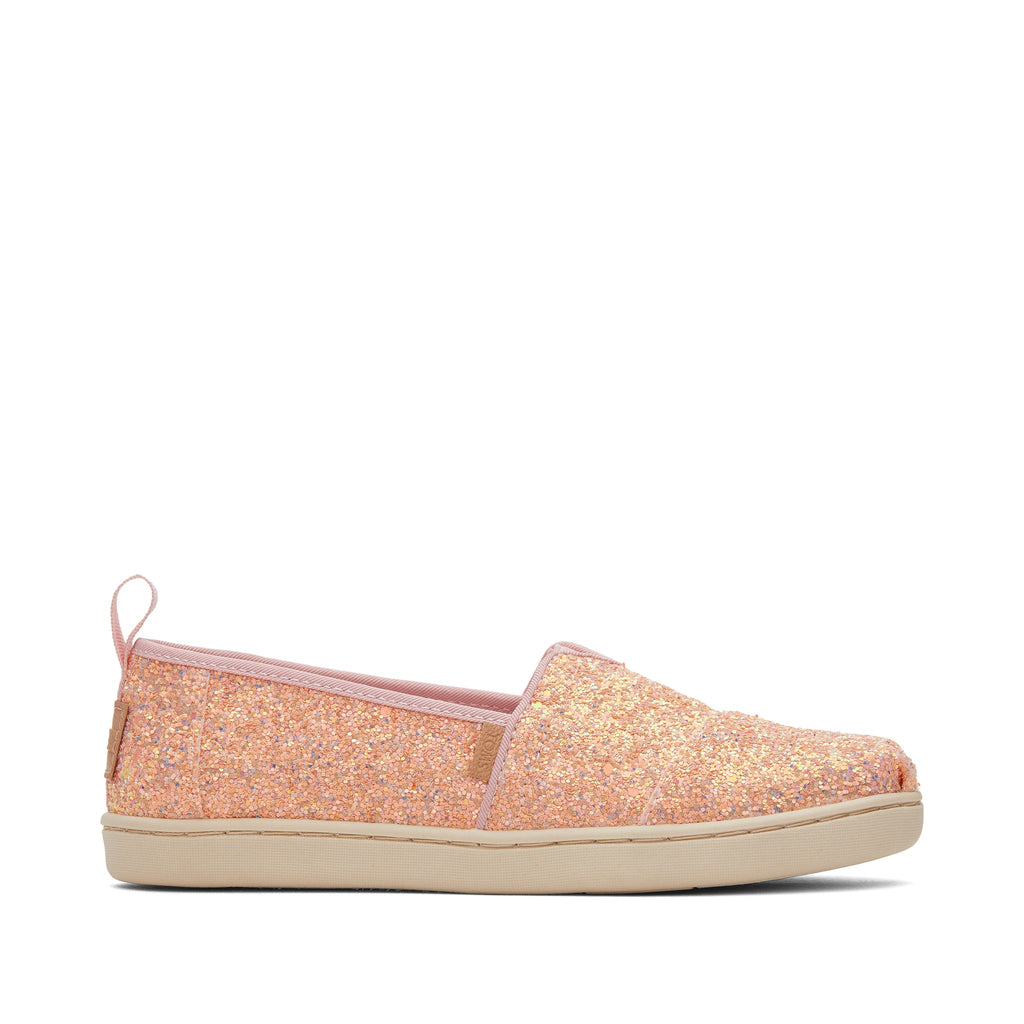 Youth Alpargata Pink Glitter Kids Shoe Side View