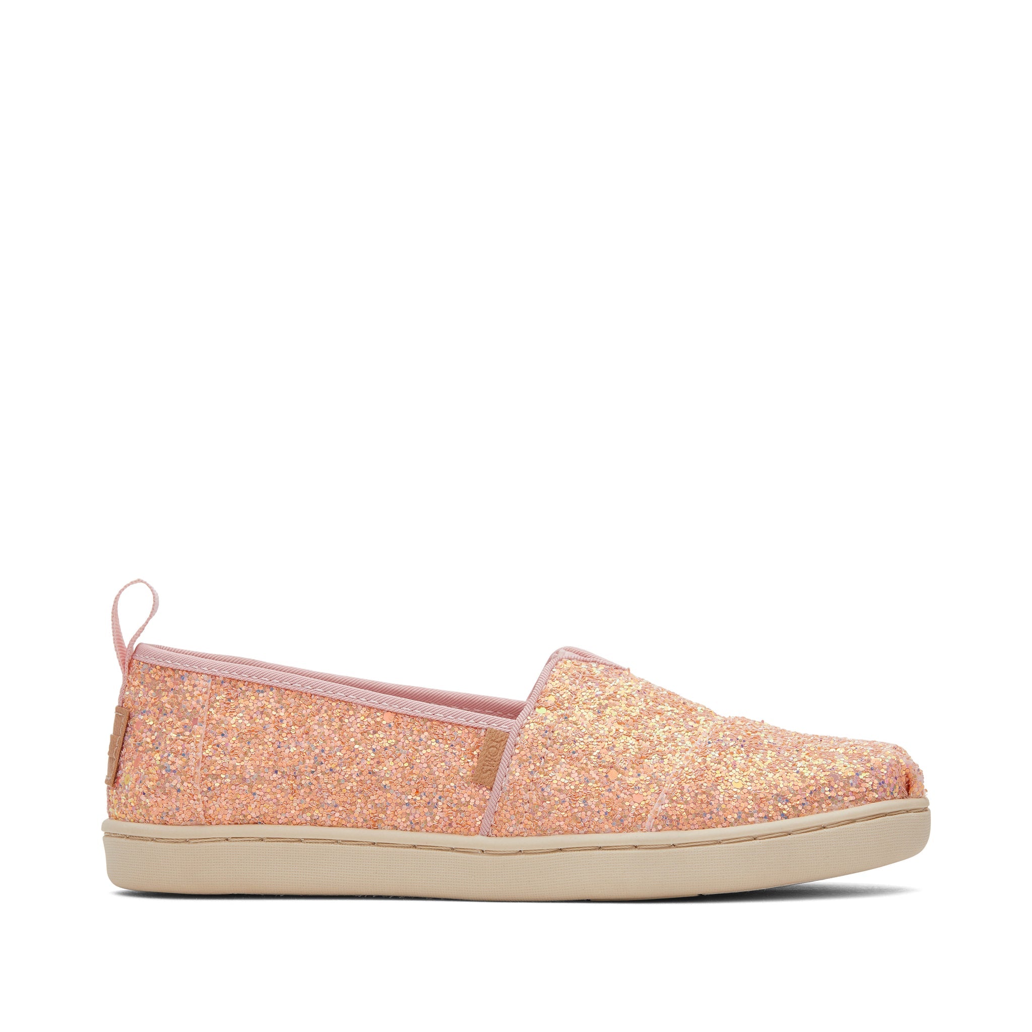 Youth Alpargata Pink Glitter Kids Shoe Side View