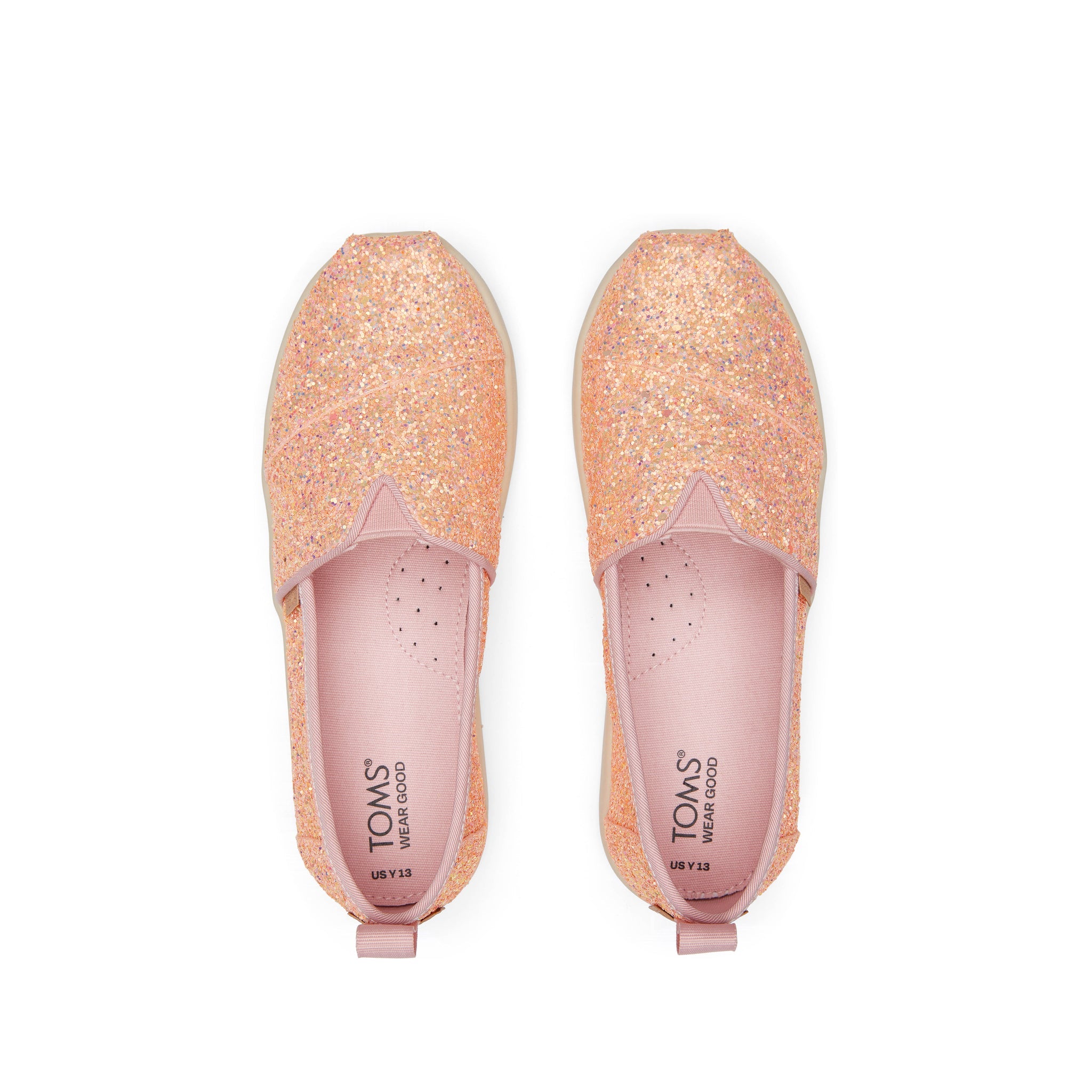 Youth Alpargata Pink Glitter Kids Shoe Top View