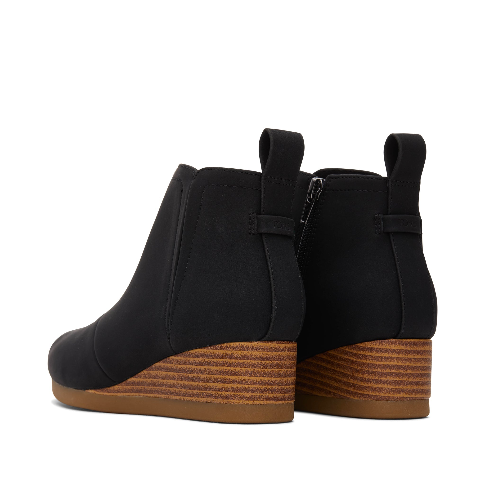 Youth Clare Black Wedge Kids Boot Back View