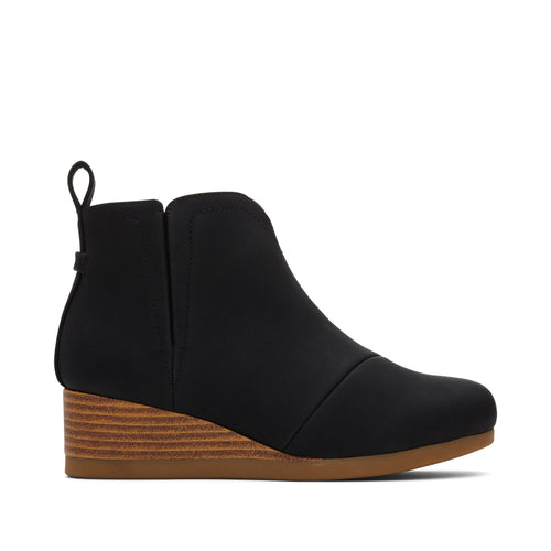 Youth Clare Black Wedge Kids Boot Side View
