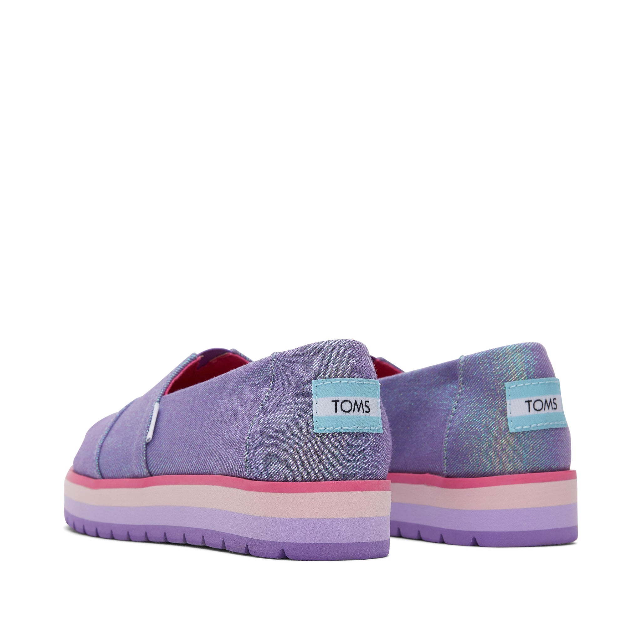 Youth Alp Platform Purple Glimmer Kids Shoe Back View