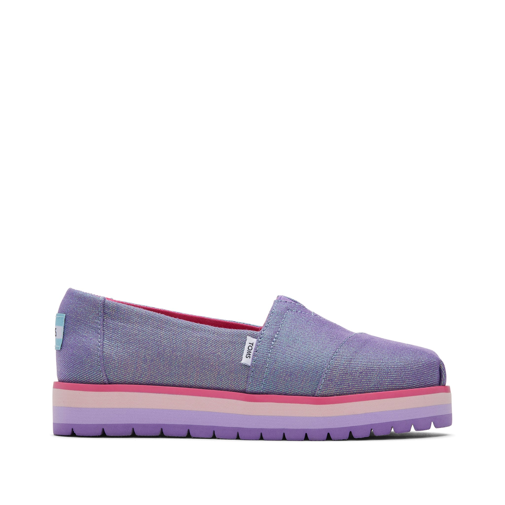 Youth Alp Platform Purple Glimmer Kids Shoe Side View