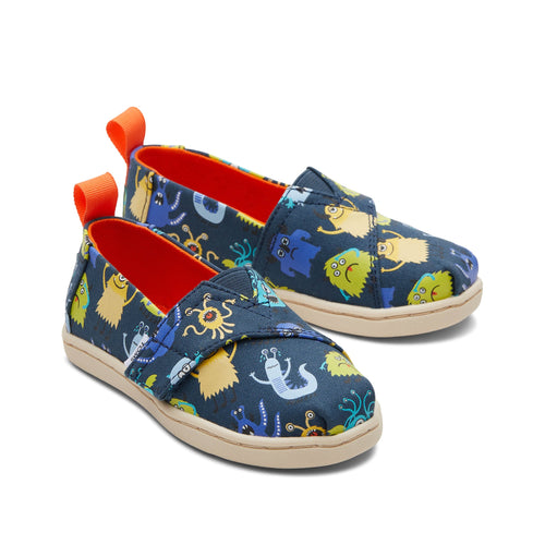 Alpargata Blue Monsters Toddler Shoe Front View