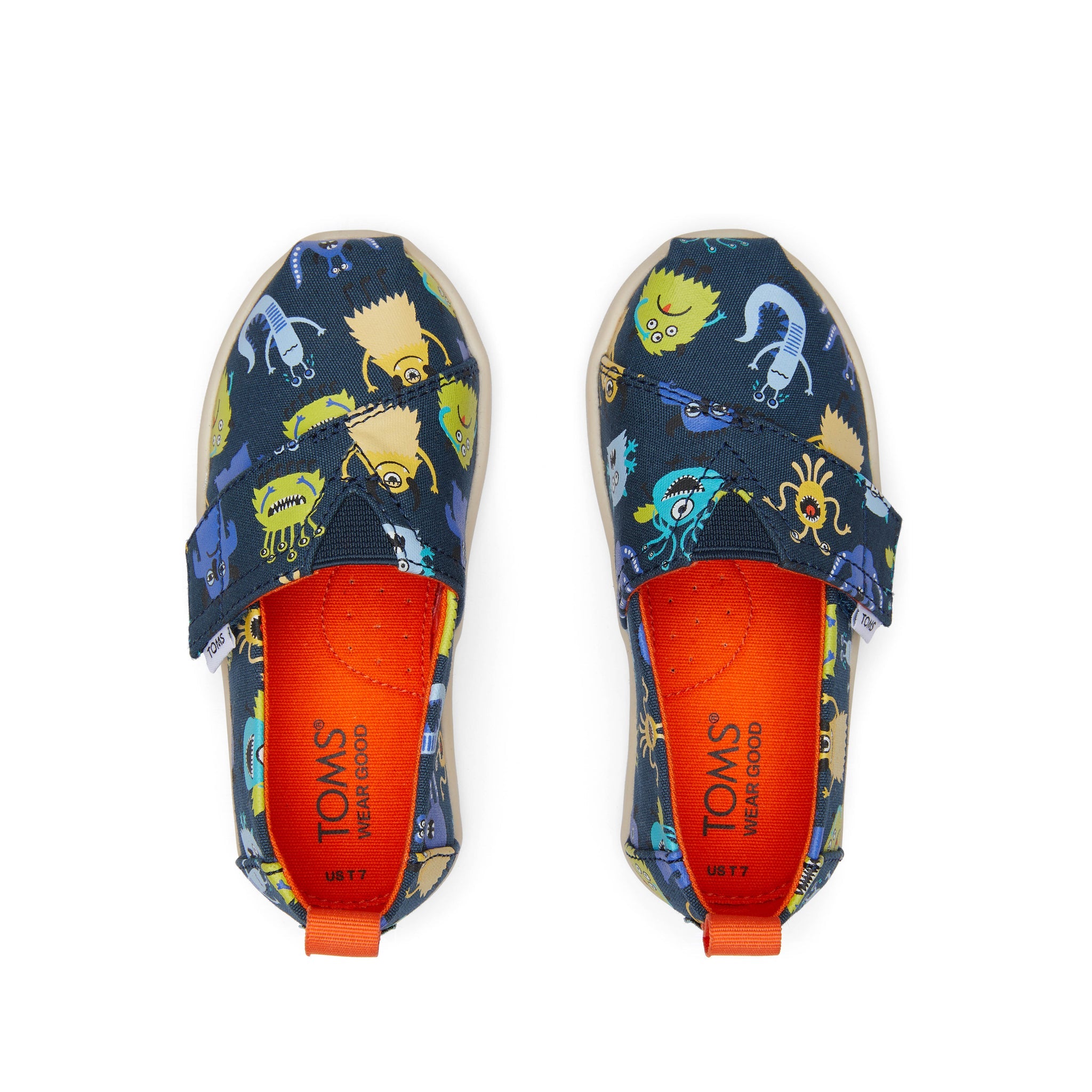 Alpargata Blue Monsters Toddler Shoe Top View