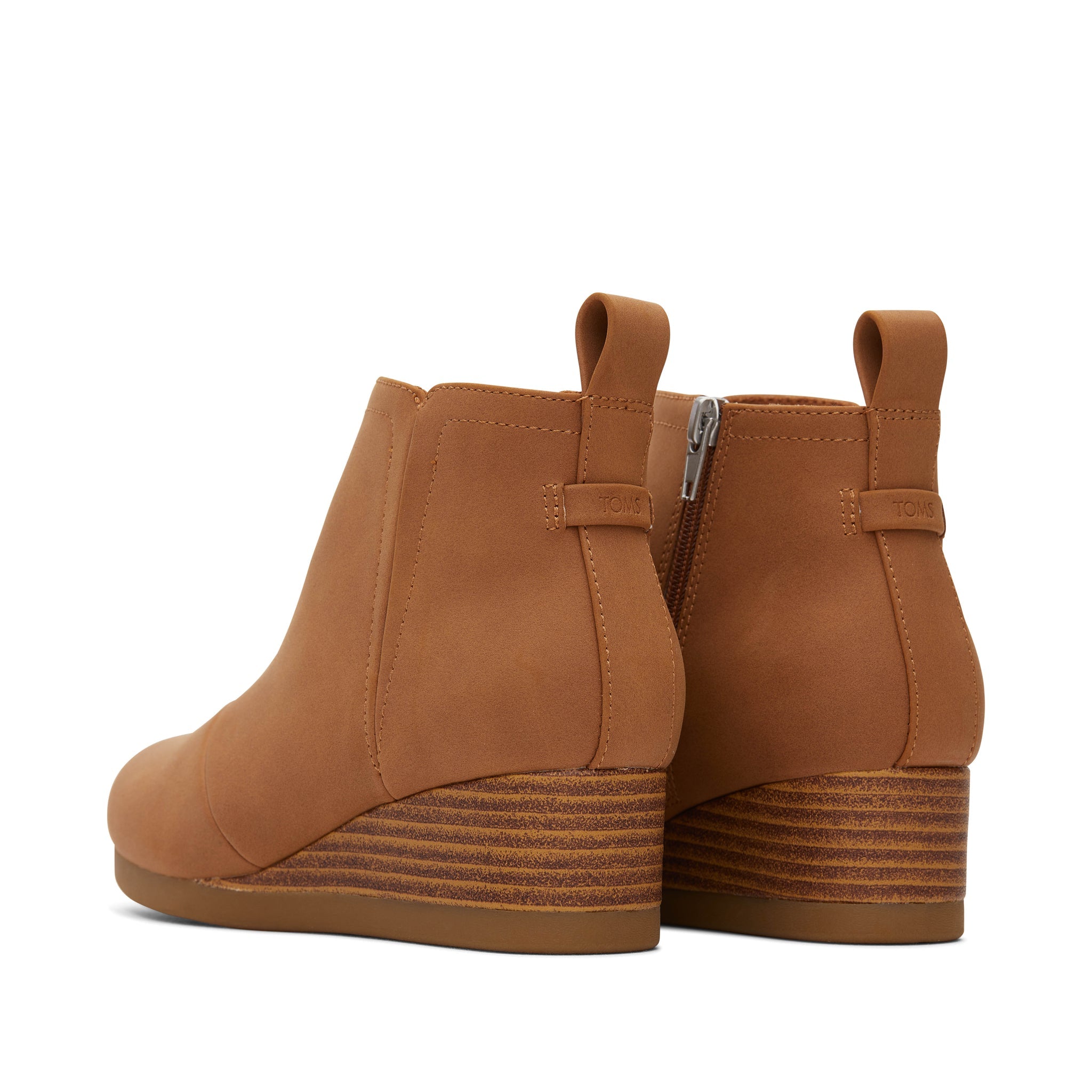 Youth Clare Tan Wedge Kids Boot Back View