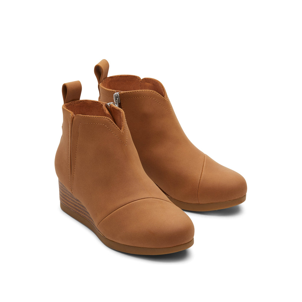 Youth Clare Tan Wedge Kids Boot Front View