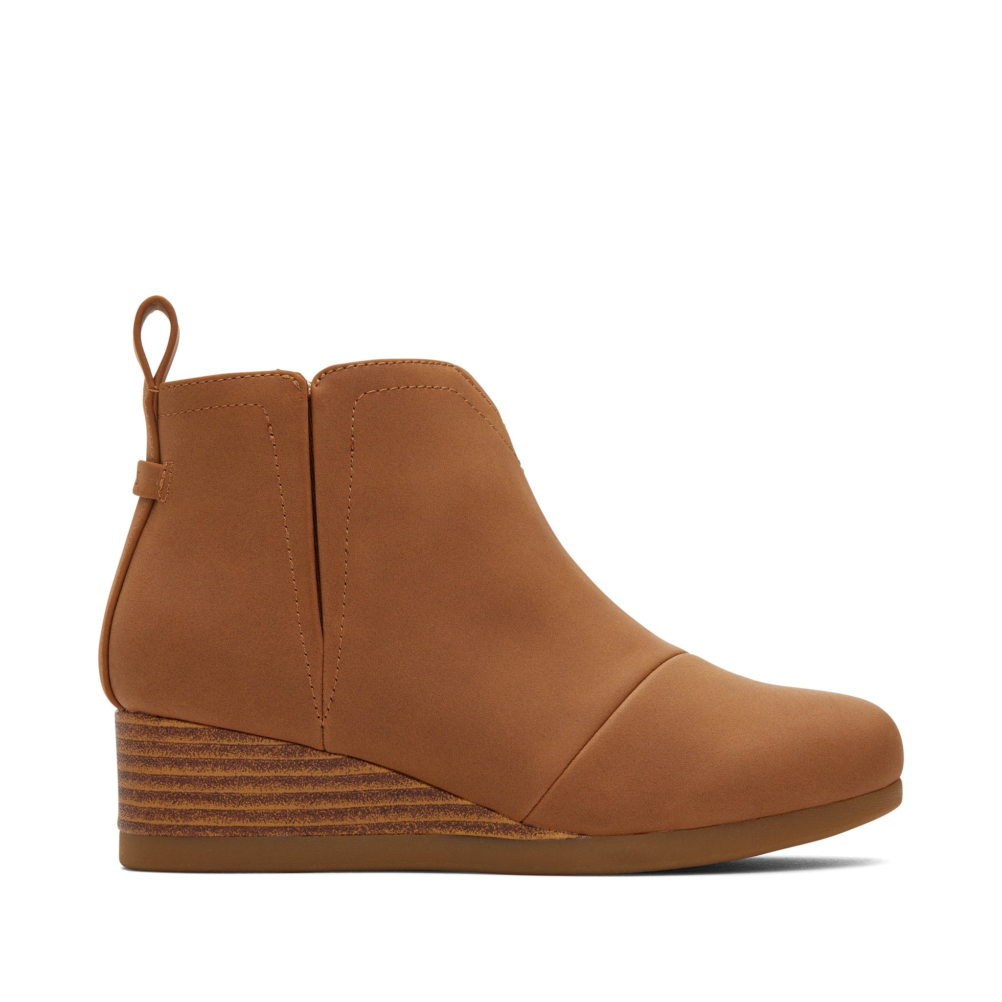 Youth Clare Tan Wedge Kids Boot Side View