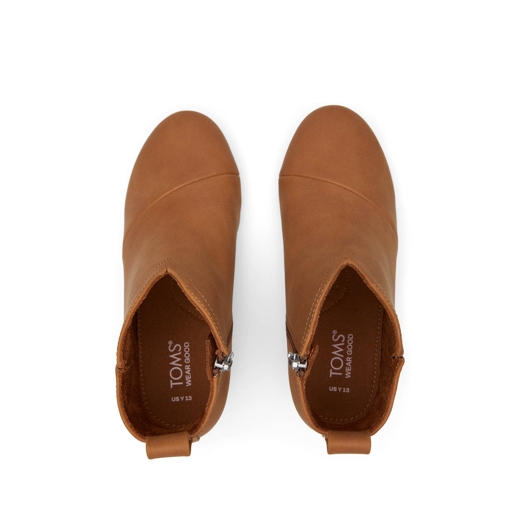 Youth Clare Tan Wedge Kids Boot Top View