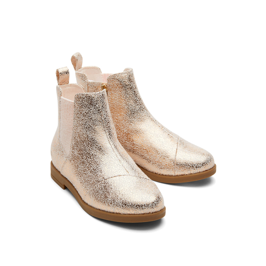 Youth Charlie Gold Foil Kids Boot Front View