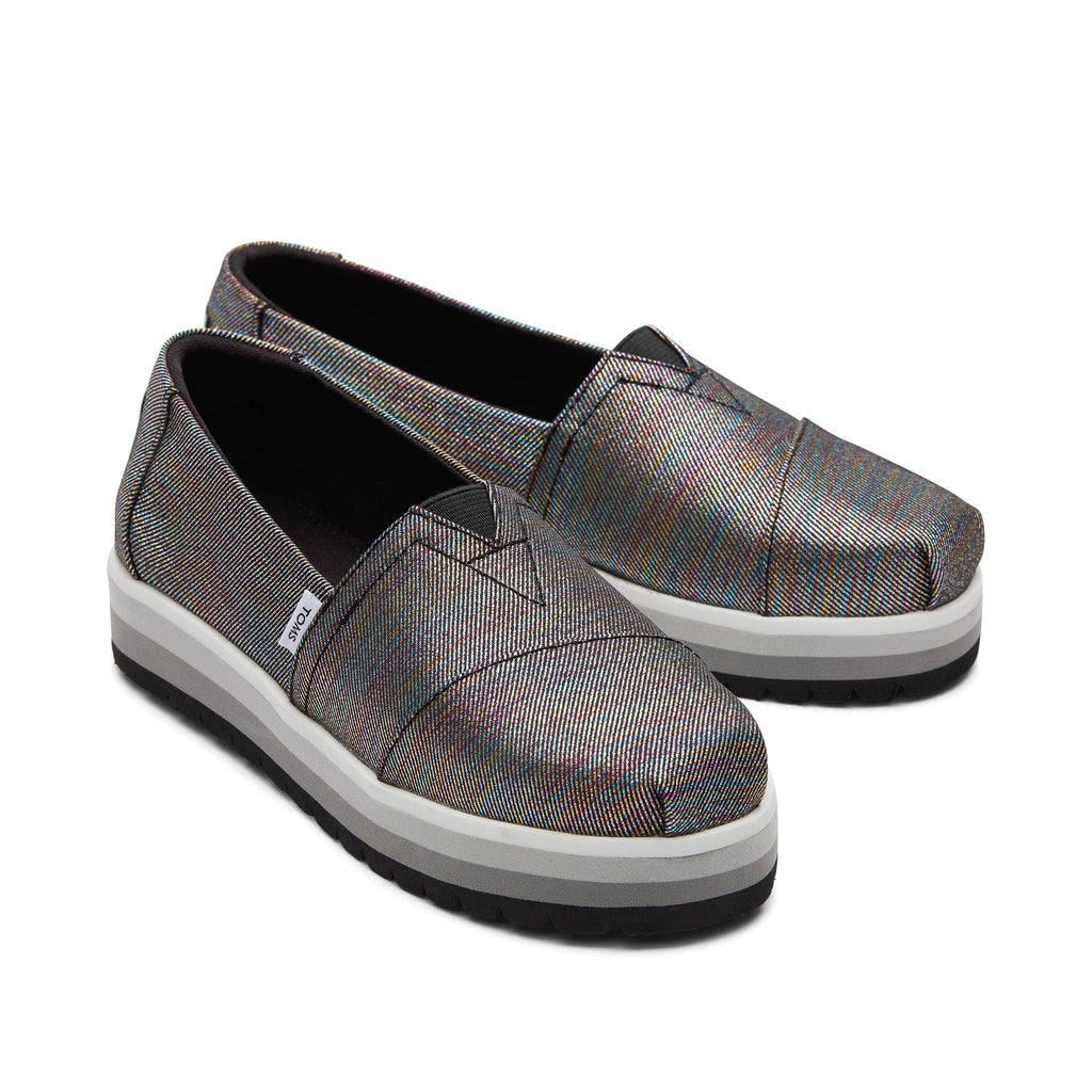 Youth Alp Platform Black Glimmer Kids Shoe Front View